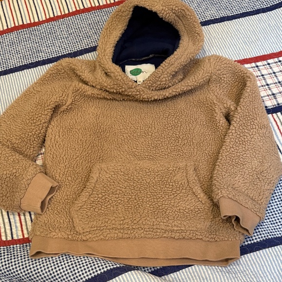 Mini Boden 8-9, boys, Tan Fleece Kids Hoodie - Picture 1 of 7